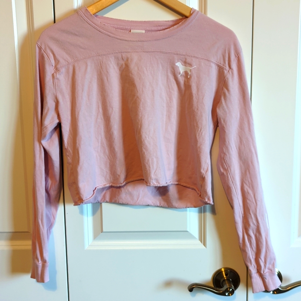 Small PINK brand dusty pink crop top